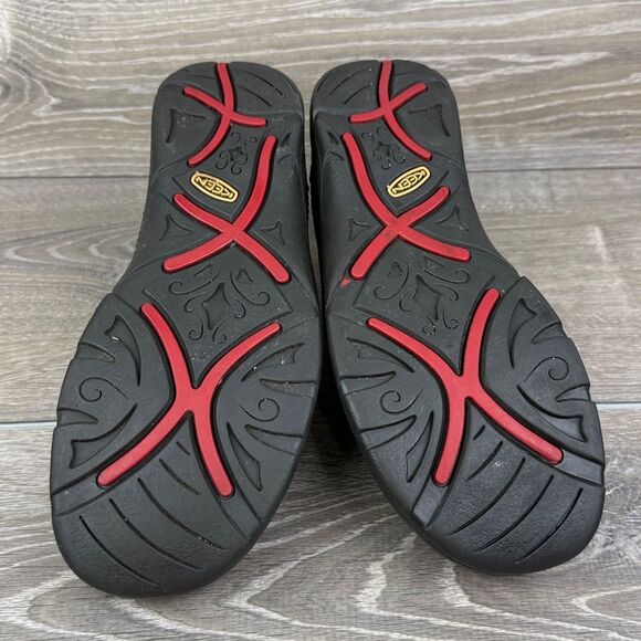 Keen Sterling City Women’s Sz 8.5 Black Leather Low Top Lace Up Hiking Sneakers - Picture 7 of 10